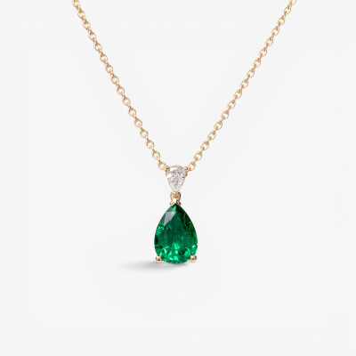 Collier Absolu or jaune, émeraude & diamants