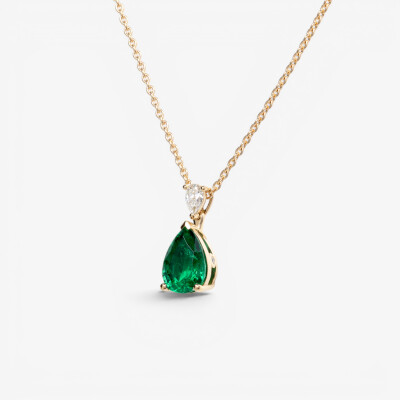 Collier Absolu or jaune, émeraude & diamants