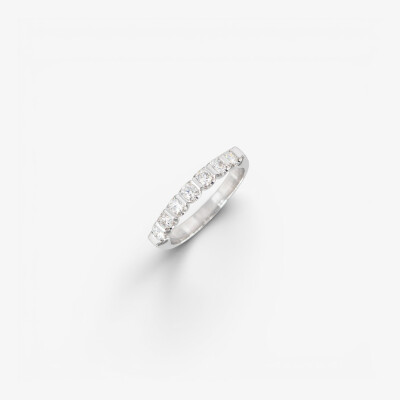Alliance or blanc demi-tour diamants