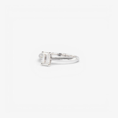 Solitaire Vénus or blanc & diamant