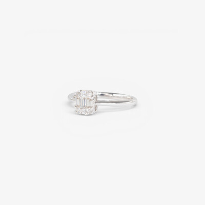 Bague Jazz or blanc & diamants