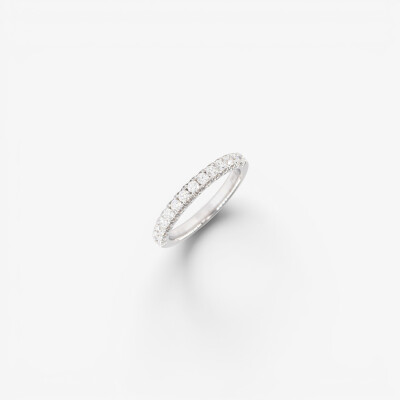 Alliance Elégante demi-tour or blanc & diamants