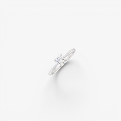 Solitaire Vénus or blanc & diamant