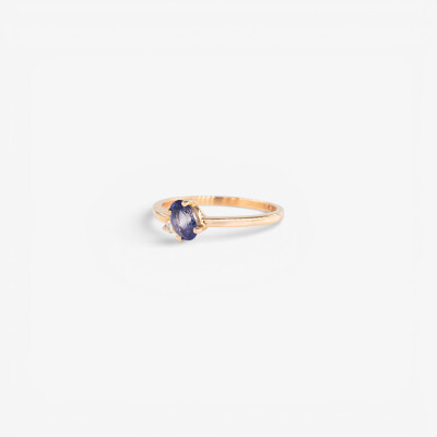 Bague or rose, diamant & saphir