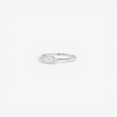 Bague Organzine or blanc & diamants