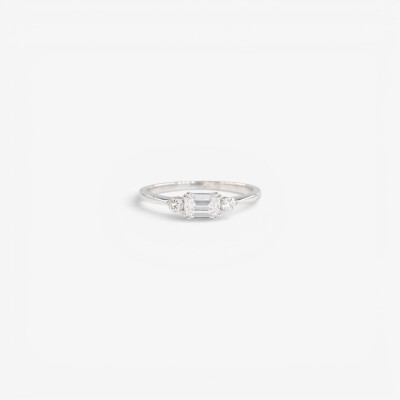 Bague Organzine or blanc & diamants