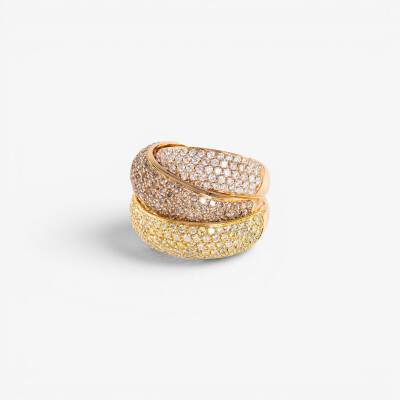 Jonc Sparkles 3 arches or rose & diamants