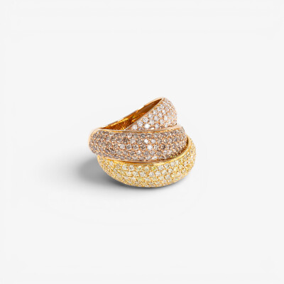 Jonc Sparkles 3 arches or rose & diamants