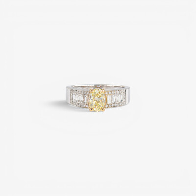 Bague 1930 or blanc & diamants