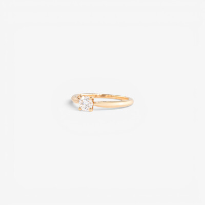 Solitaire Vénus or rose & diamant