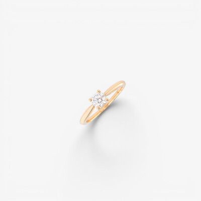 Solitaire Vénus or rose & diamant
