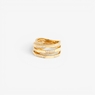 Bague Echo or jaune & diamants