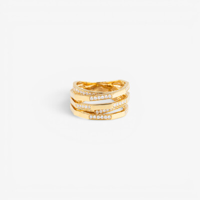 Bague Echo or jaune & diamants