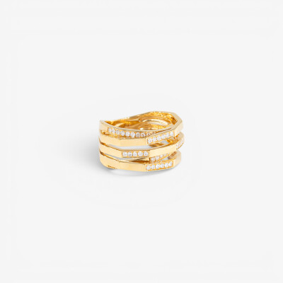 Bague Echo or jaune & diamants