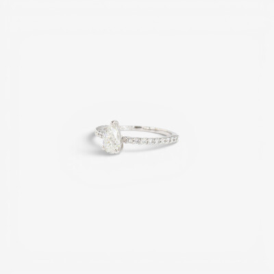 Solitaire Eve or blanc & diamants