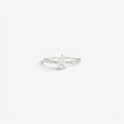 Solitaire Eve or blanc & diamants