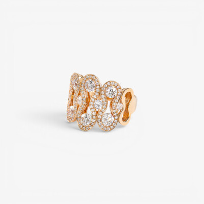 Bague Arlequin or rose & diamants