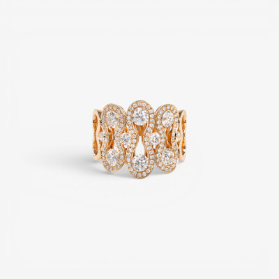 Bague Arlequin or rose & diamants