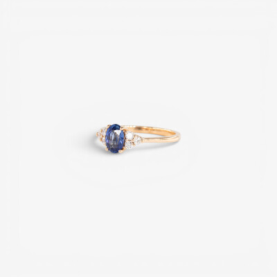 Bague Olympe or rose, saphir & diamants