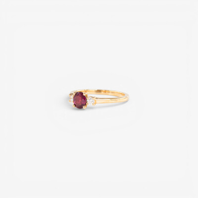 Bague Mademoiselle or jaune, rubis & diamants
