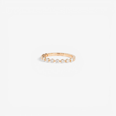 Alliance Toscane demi-tour or rose & diamants