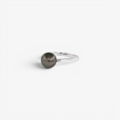 Bague or blanc & perle Tahiti