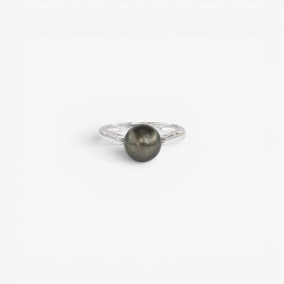 Bague or blanc & perle Tahiti