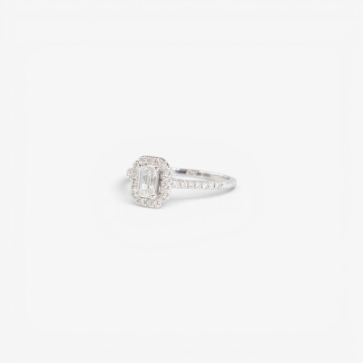 Solitaire Evidence or blanc & diamants