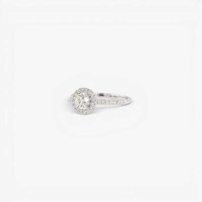 Solitaire Evidence or blanc & diamants