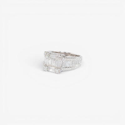Bague Tour Eiffel or blanc & diamants