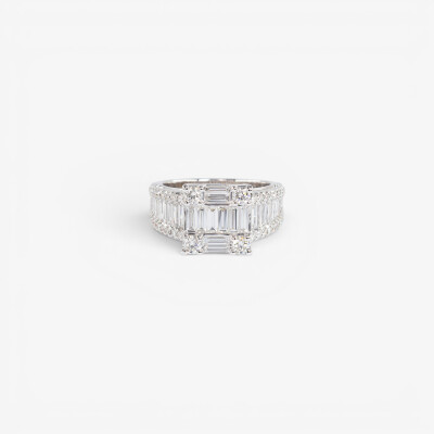 Bague Tour Eiffel or blanc & diamants