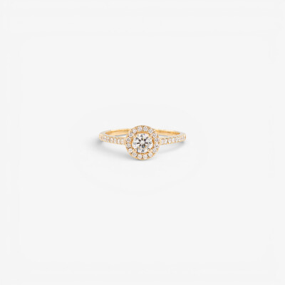 Solitaire Evidence or jaune & diamants