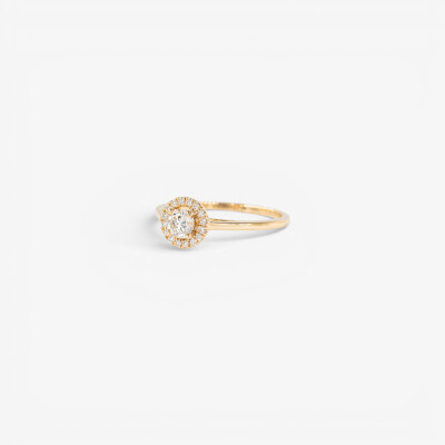 Solitaire Evidence or jaune & diamants