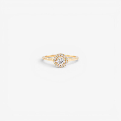 Solitaire Evidence or jaune & diamants