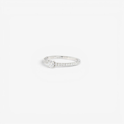 Solitaire Eve or blanc & diamants