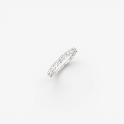 Alliance Moderne demi-tour or blanc & diamants