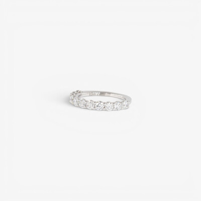 Alliance Moderne demi-tour or blanc & diamants
