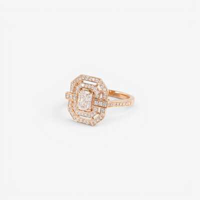 Bague Diva or rose & diamants
