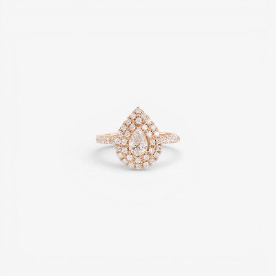 Bague Bermudes or rose & diamants