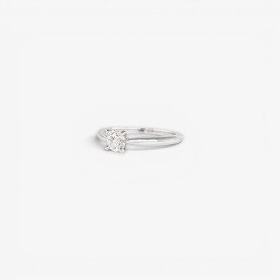 Solitaire Vénus or blanc & diamant