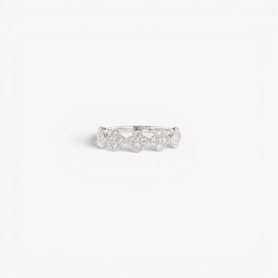 Bague Dame de Trèfle or blanc & diamants
