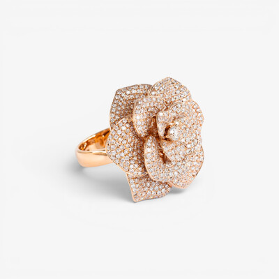 Bague Rosalba or rose & diamants