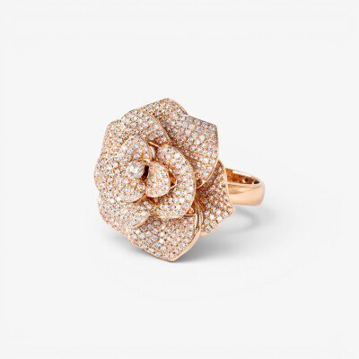 Bague Rosalba or rose & diamants