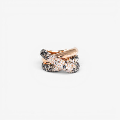Bague Crépuscule 3 arches or rose & diamants