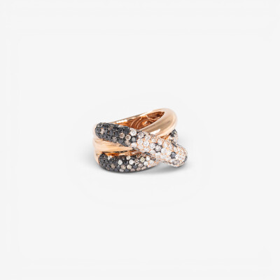Bague Crépuscule 3 arches or rose & diamants