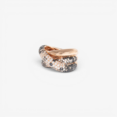 Bague Crépuscule 3 arches or rose & diamants