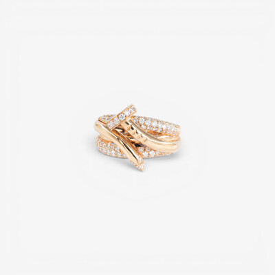 Bague Inspiration or rose & diamants