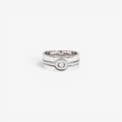 Bague Odyssée or blanc & diamants