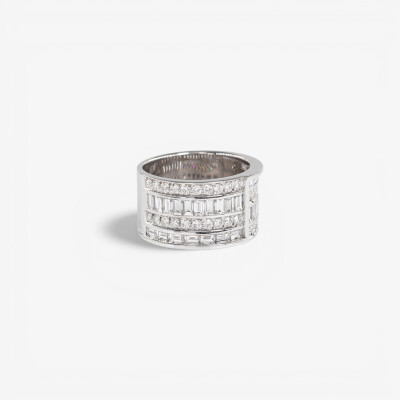 Bague Manhattan or blanc & diamants