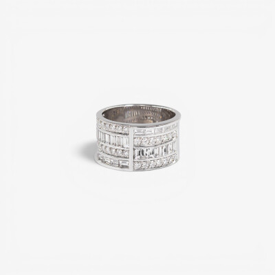 Bague Manhattan or blanc & diamants